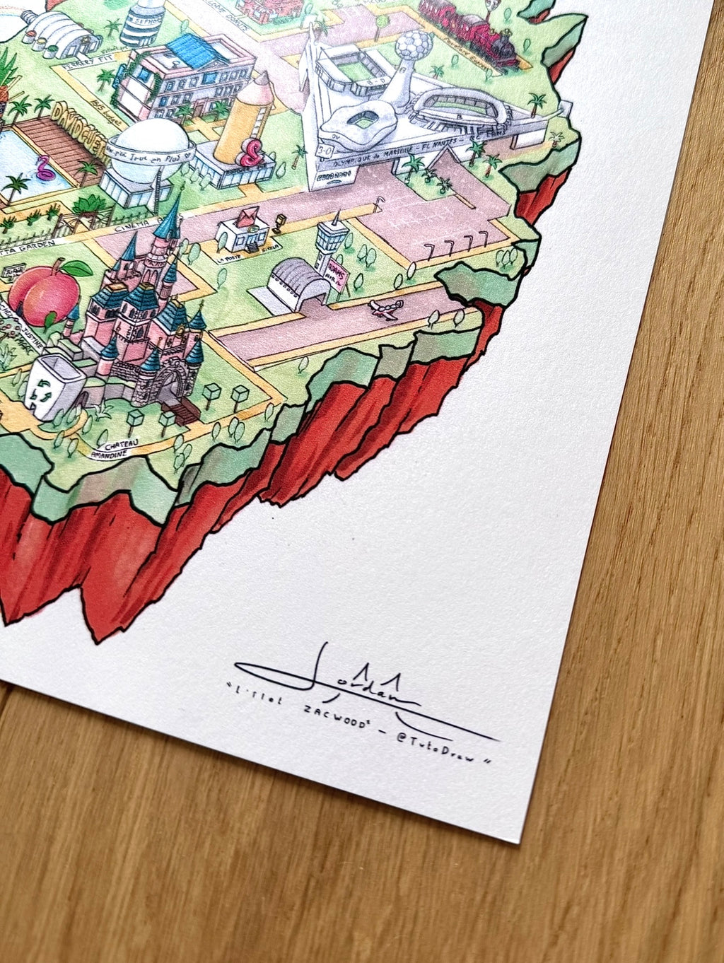 L'île Zacwood - Dessin Fine Art Collector E.1 (Papier Nacré)