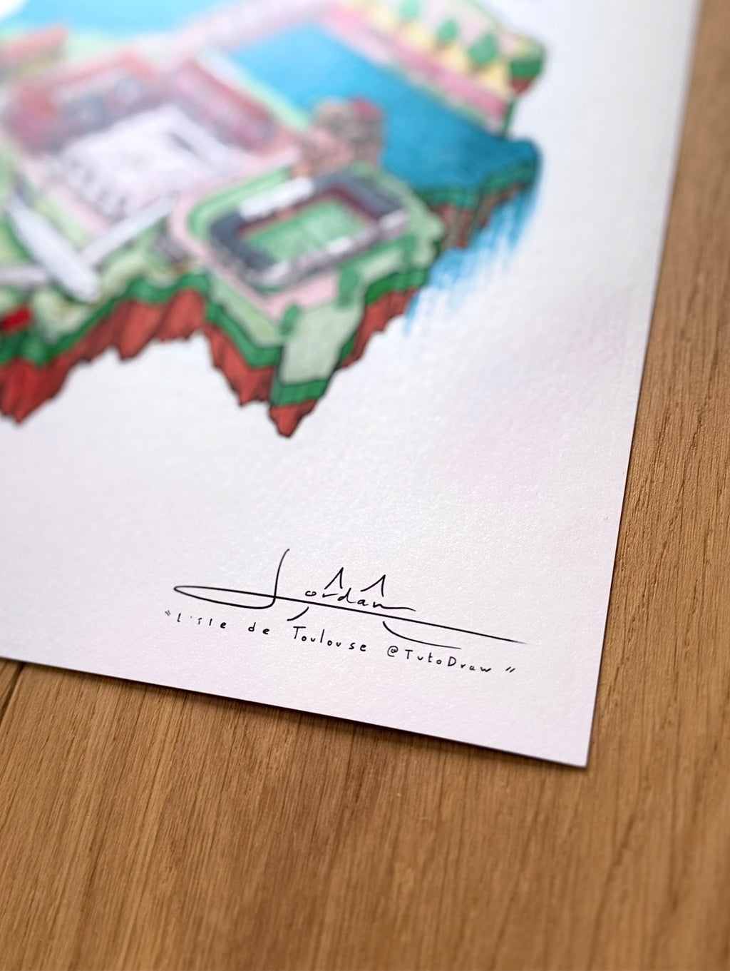 L'île Toulouse - Dessin Fine Art Collector E.1 (Papier Nacré)