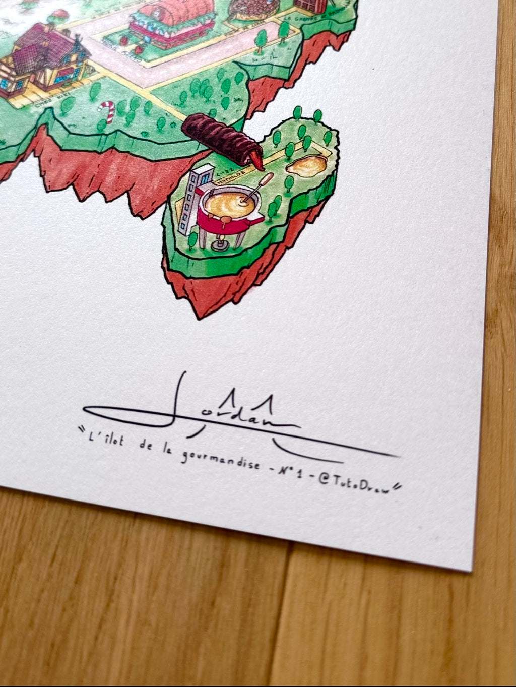 L’îlot de la gourmandise collaboratif - Dessin Fine Art Collector E.1 (Papier Nacré)