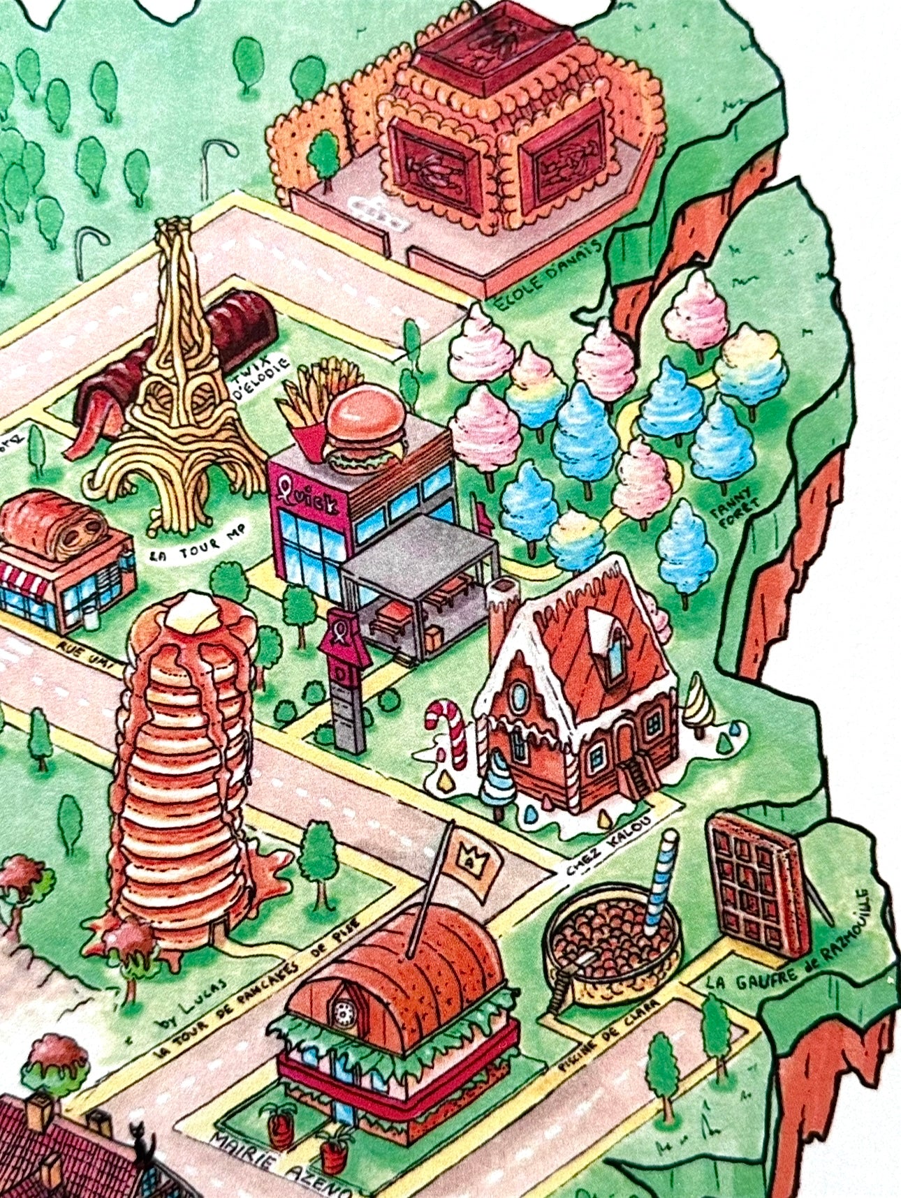 L’îlot de la gourmandise collaboratif - Dessin Fine Art Collector E.1 (Papier Nacré)